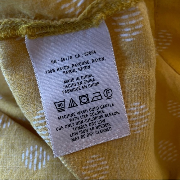 MAEVE Anthropologie Top Size 2 Mustard Yellow Polka Dot 3/4 Sleeve Blouse - Picture 12 of 16